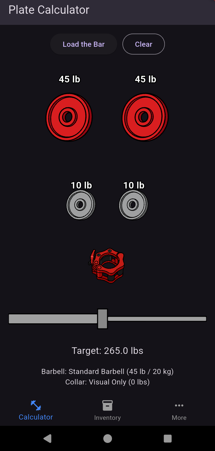 Rack It - Plate Visualizer screen